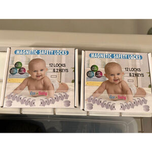 2 Boxes Of NIB Eco-Baby MAGNETIC SAFETY LOCKS 12 locks & keys